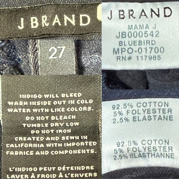 J Brand Selena Mama J Maternity Jeans size 27 Skinny Cropped Bootcut - Picture 14 of 16